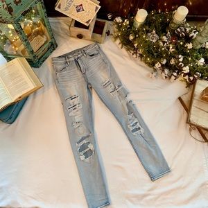 American Eagle extreme distressed skinny jeans